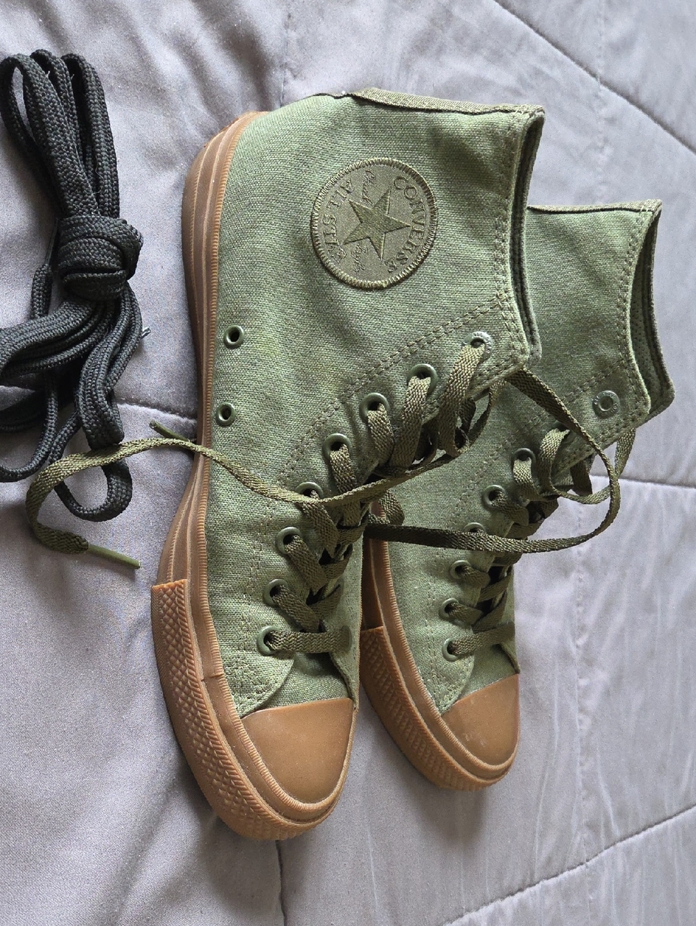 Brand New, Limited Edition, Converse High Top Sneakers in Olive and Gum